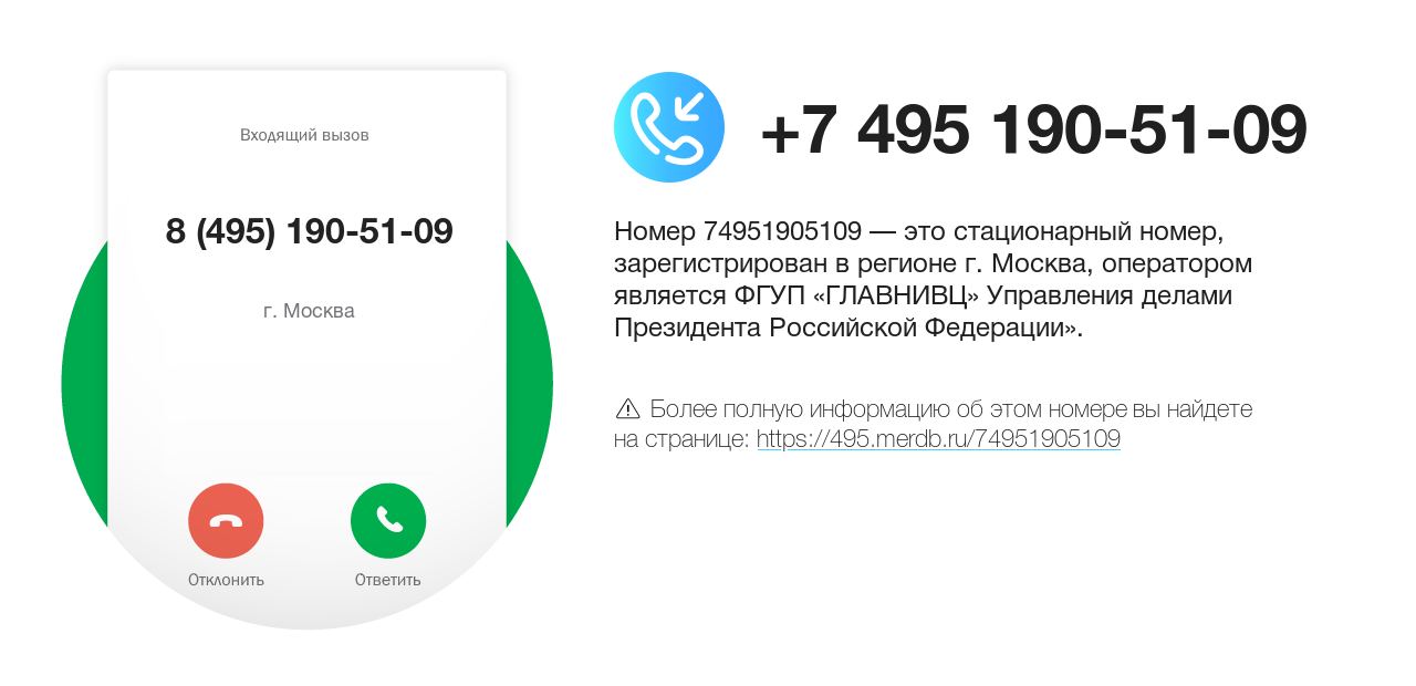 Номер телефона 8 (495) 190-51-09