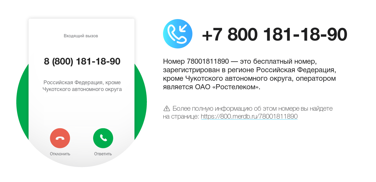 Номер телефона 8 (800) 181-18-90