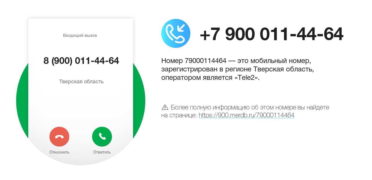 Номер телефона 8 (900) 011-44-64