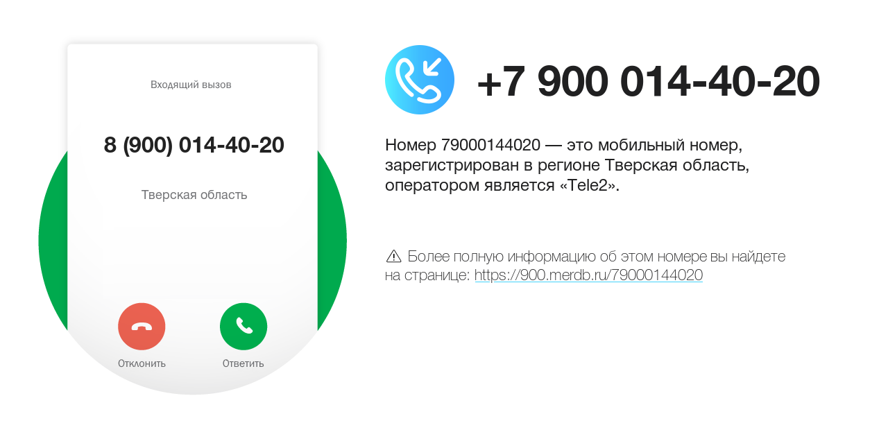 Номер телефона 8 (900) 014-40-20