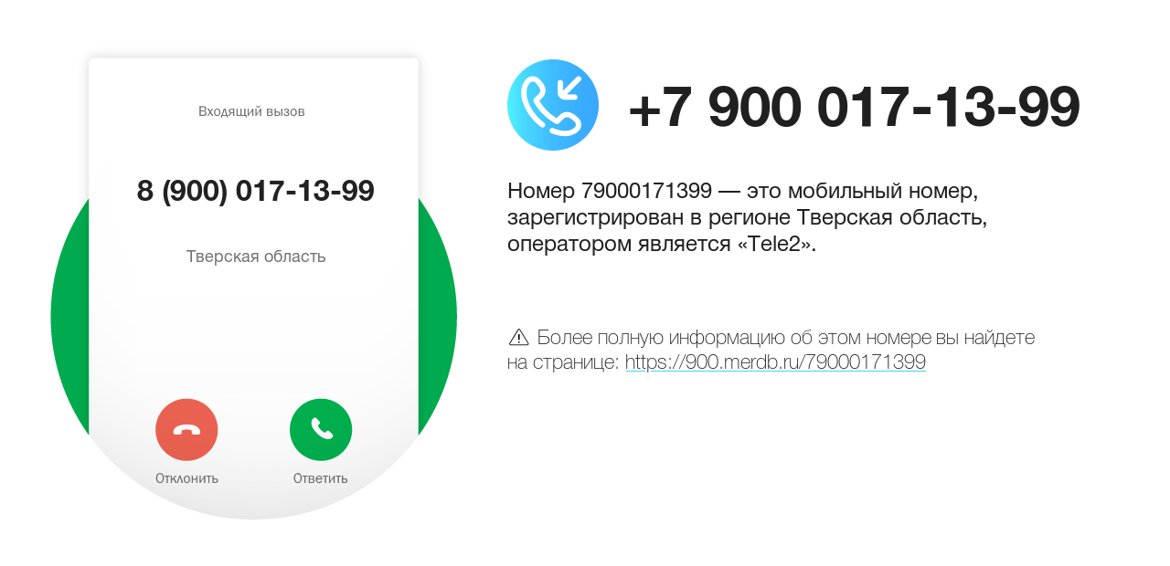 Номер телефона 8 (900) 017-13-99