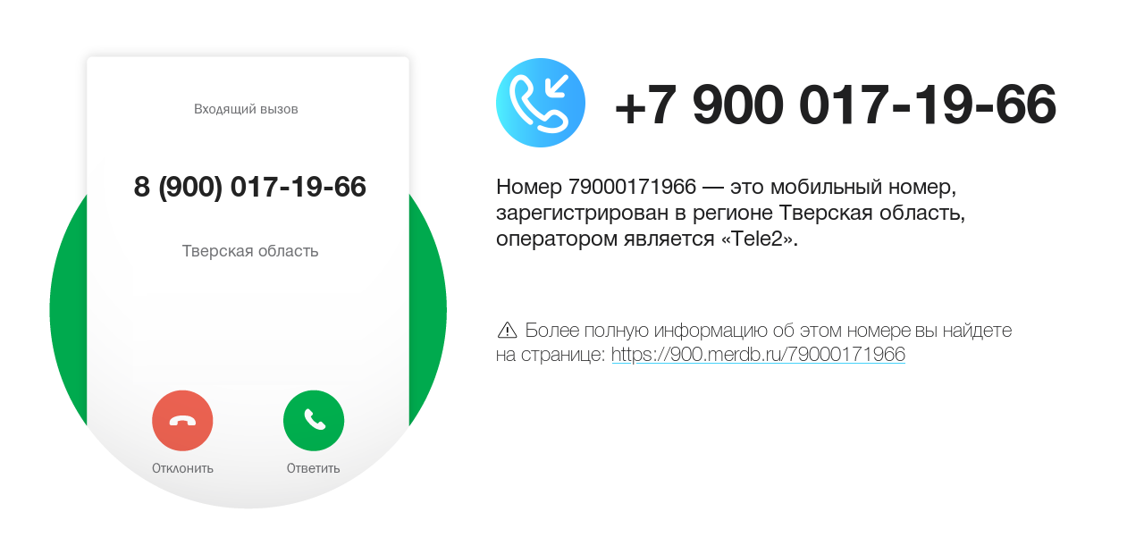 Номер телефона 8 (900) 017-19-66