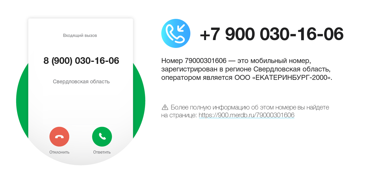 Номер телефона 8 (900) 030-16-06