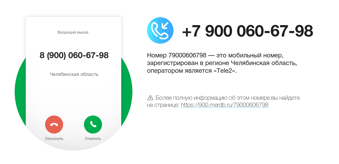 Номер телефона 8 (900) 060-67-98