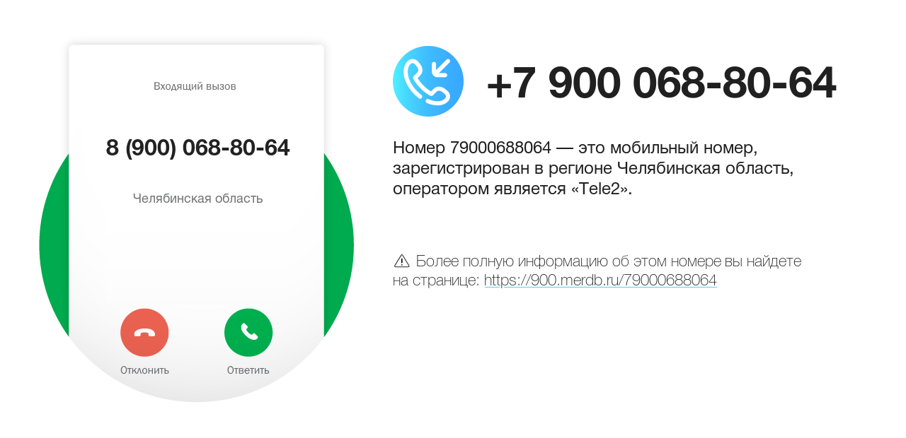 Номер телефона 8 (900) 068-80-64