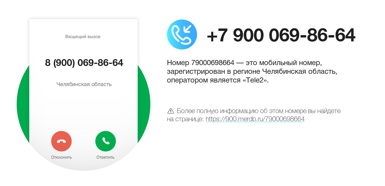 Номер телефона 8 (900) 069-86-64
