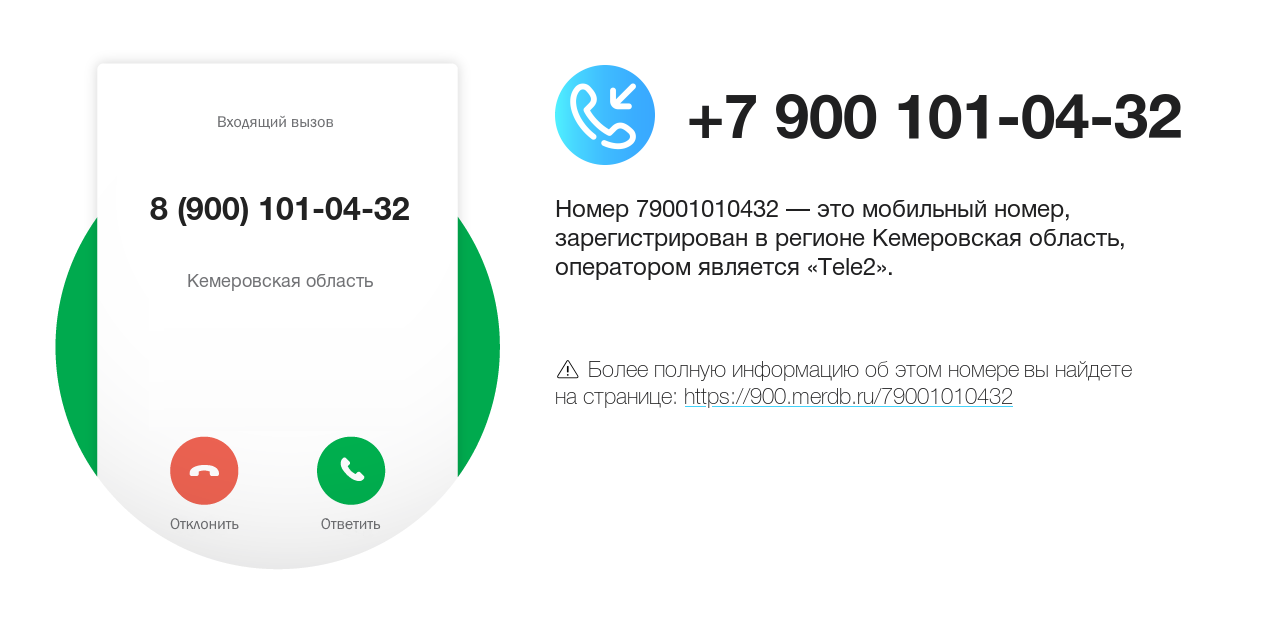 Номер телефона 8 (900) 101-04-32