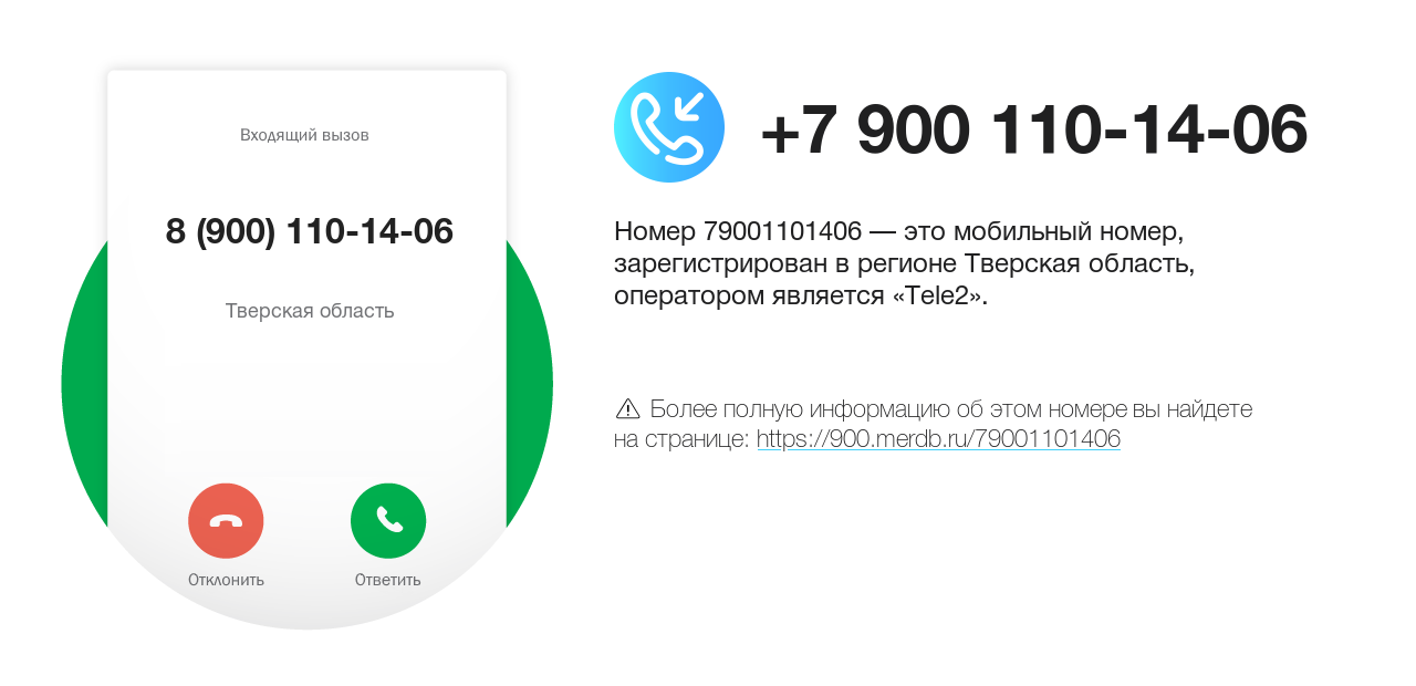 Номер телефона 8 (900) 110-14-06