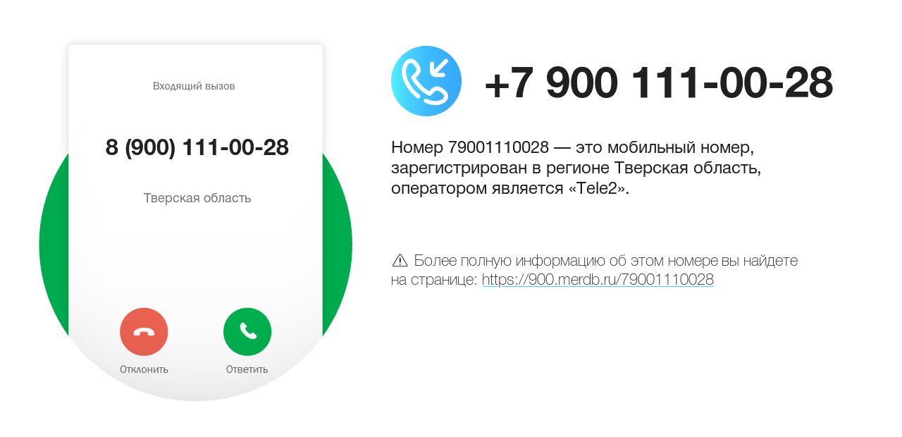 Номер телефона 8 (900) 111-00-28