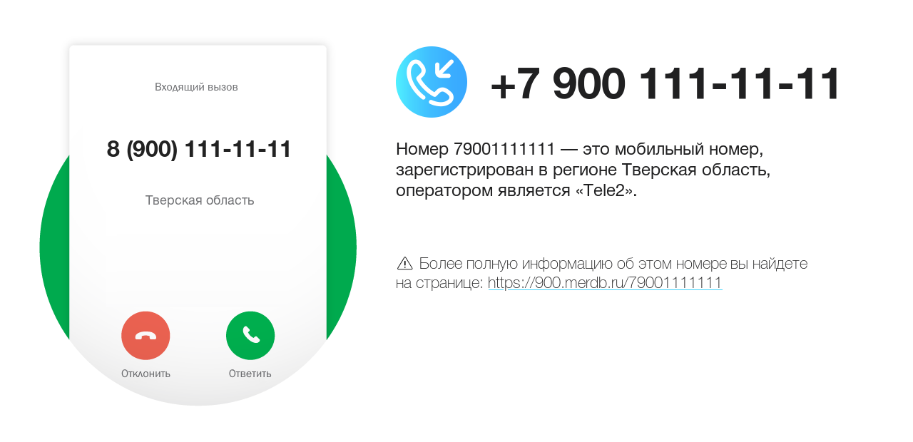 Номер телефона 8 (900) 111-11-11