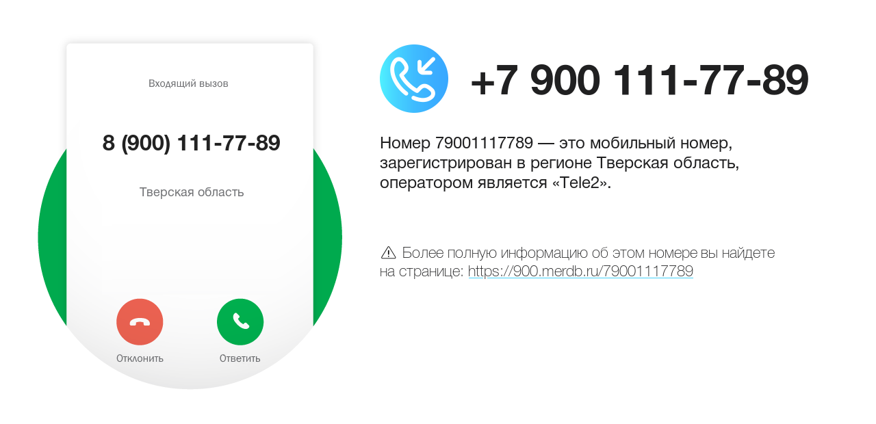 Номер телефона 8 (900) 111-77-89