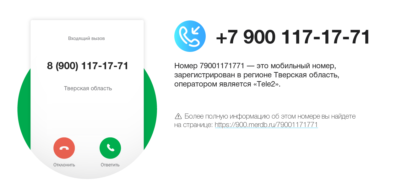 Номер телефона 8 (900) 117-17-71