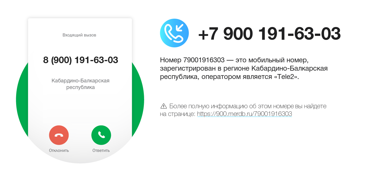 Номер телефона 8 (900) 191-63-03