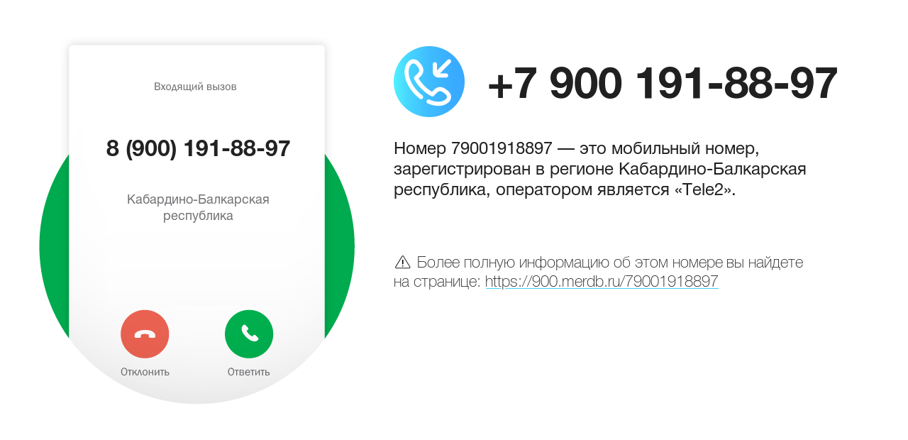 Номер телефона 8 (900) 191-88-97