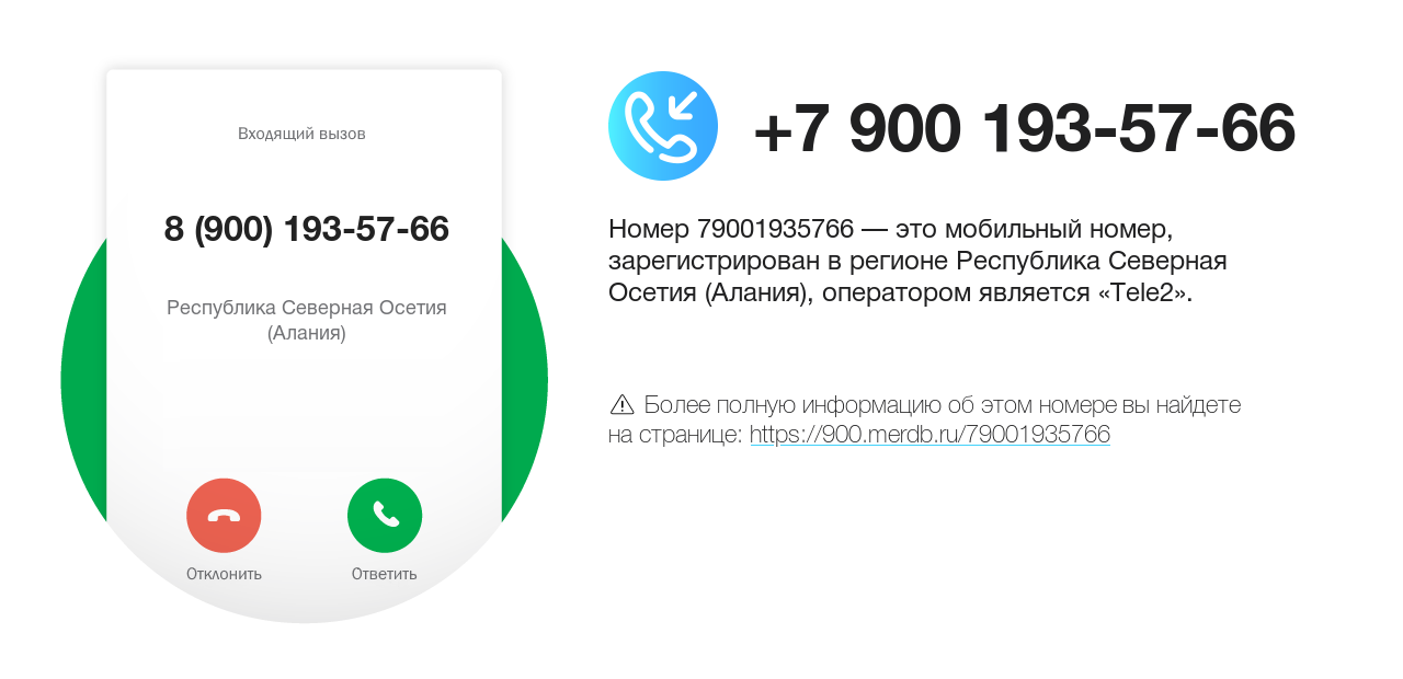 Номер телефона 8 (900) 193-57-66