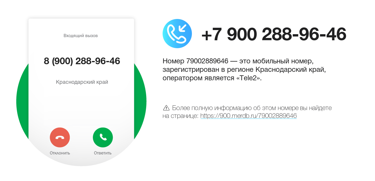 Номер телефона 8 (900) 288-96-46