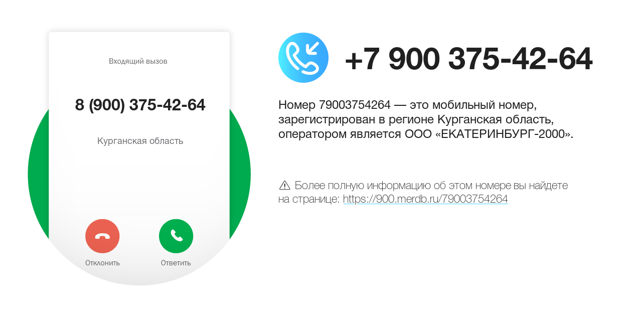 Номер телефона 8 (900) 375-42-64