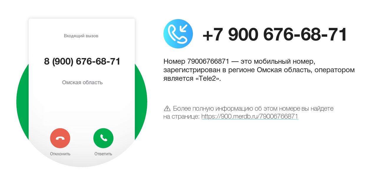 Номер телефона 8 (900) 676-68-71