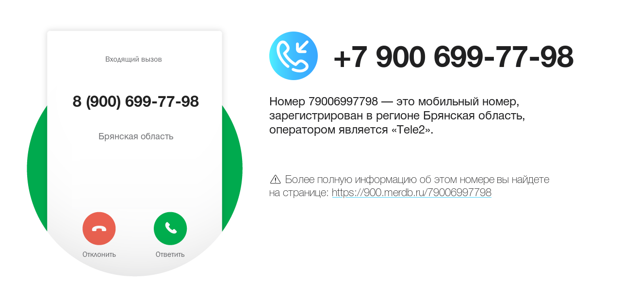 Номер телефона 8 (900) 699-77-98