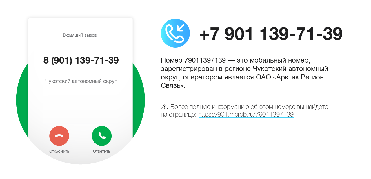 Номер телефона 8 (901) 139-71-39