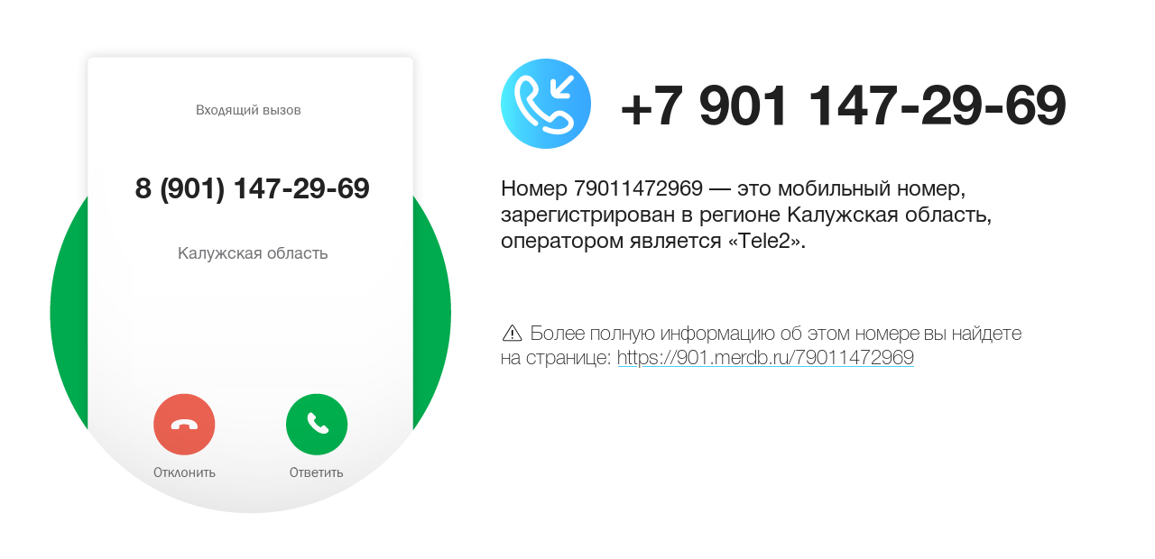 Номер телефона 8 (901) 147-29-69
