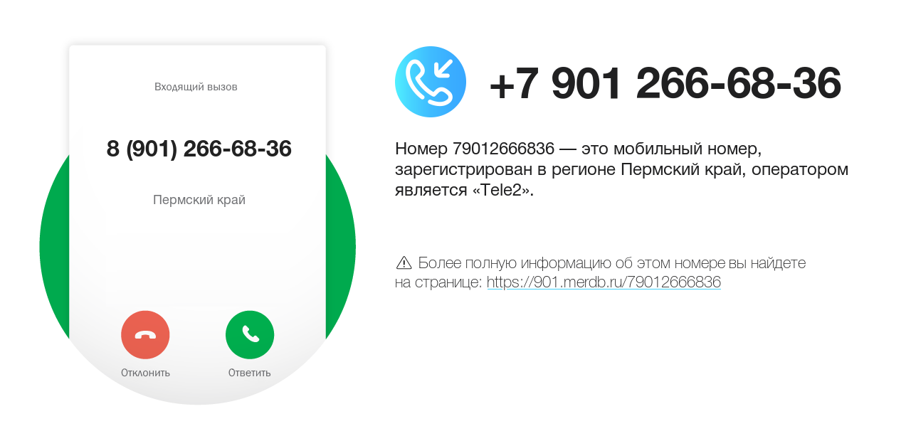 Номер телефона 8 (901) 266-68-36
