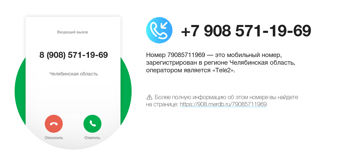 Номер телефона 8 (908) 571-19-69