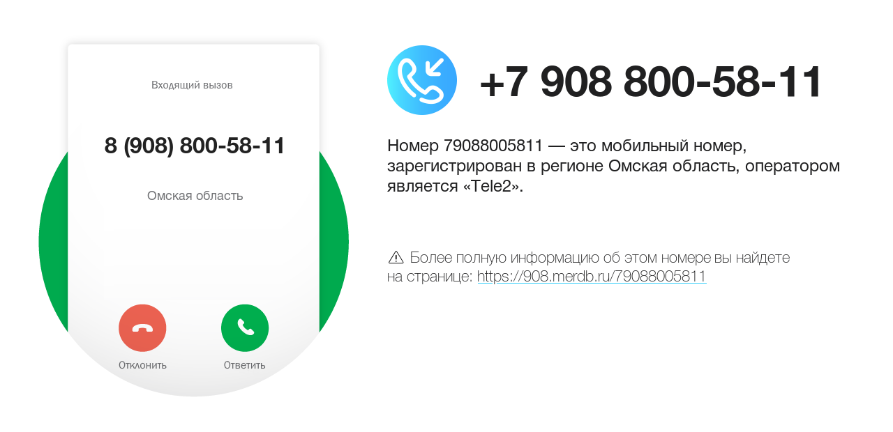 Номер телефона 8 (908) 800-58-11