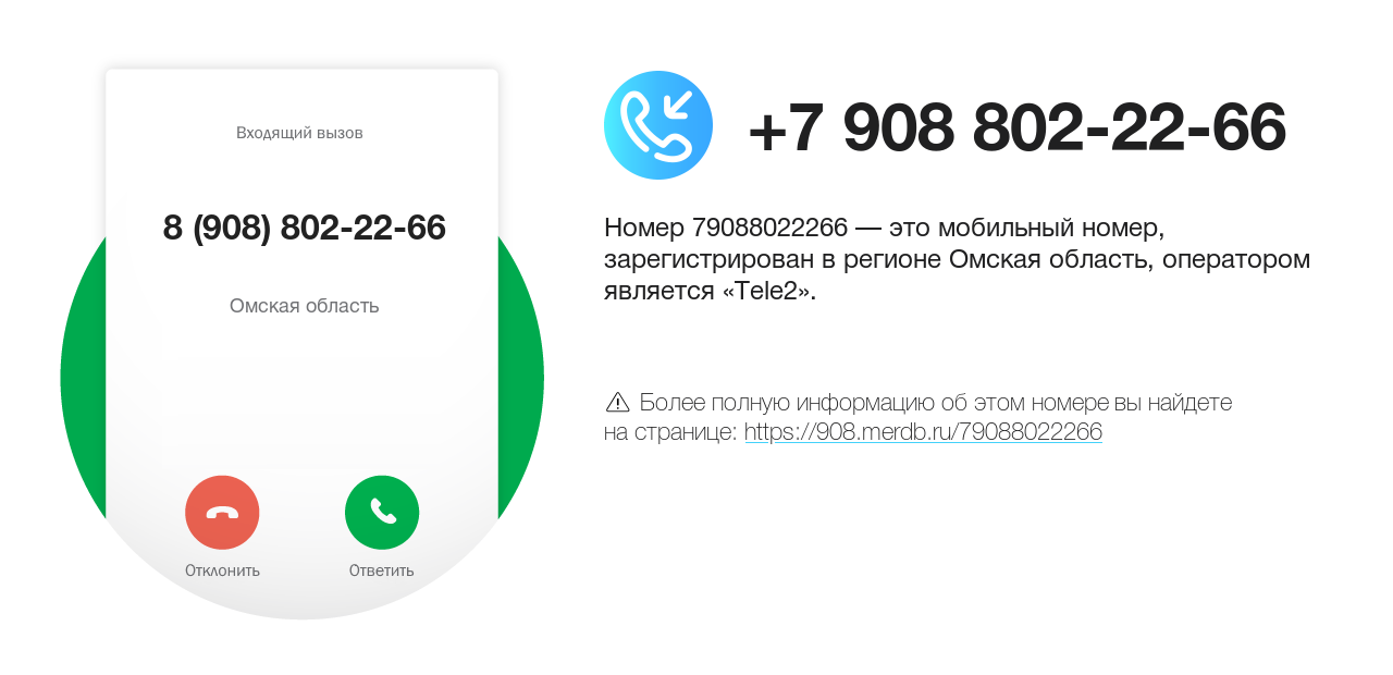 Номер телефона 8 (908) 802-22-66