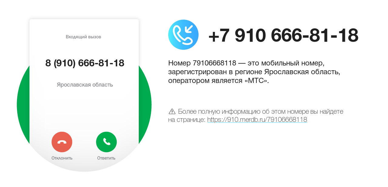 Номер телефона 8 (910) 666-81-18