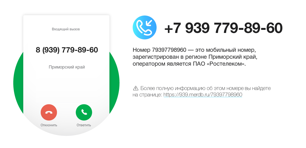 Номер телефона 8 (939) 779-89-60