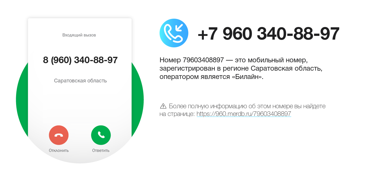 Номер телефона 8 (960) 340-88-97