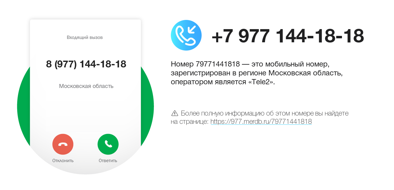 Номер телефона 8 (977) 144-18-18