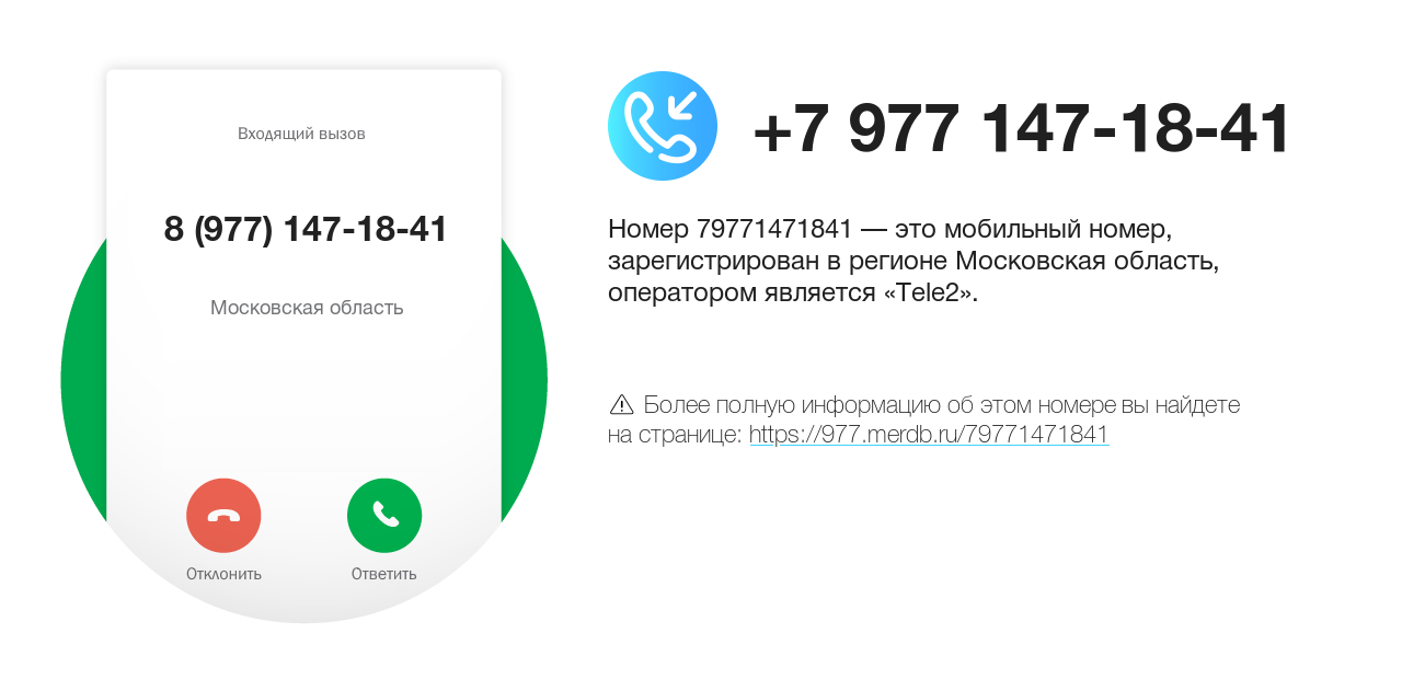 Номер телефона 8 (977) 147-18-41