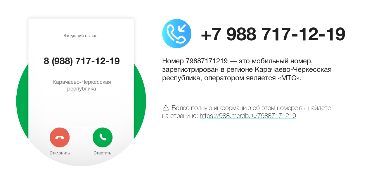 Номер телефона 8 (988) 717-12-19